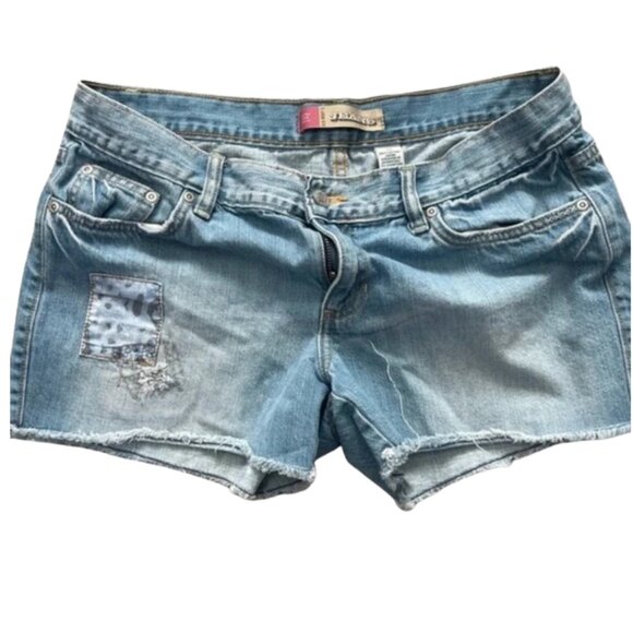 Levi's Pants - Old Navy Women’s Light Blue Denim Cutoff Patchwork Embroidered Shorts - Size 12